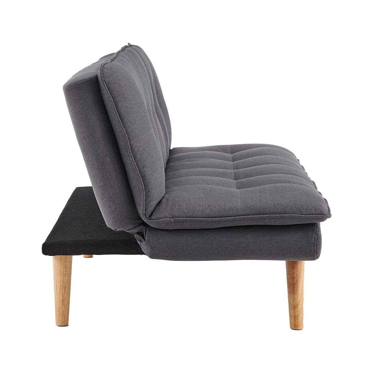 3 Seater Linen Sofa Bed Couch Lounge Futon - Dark Grey