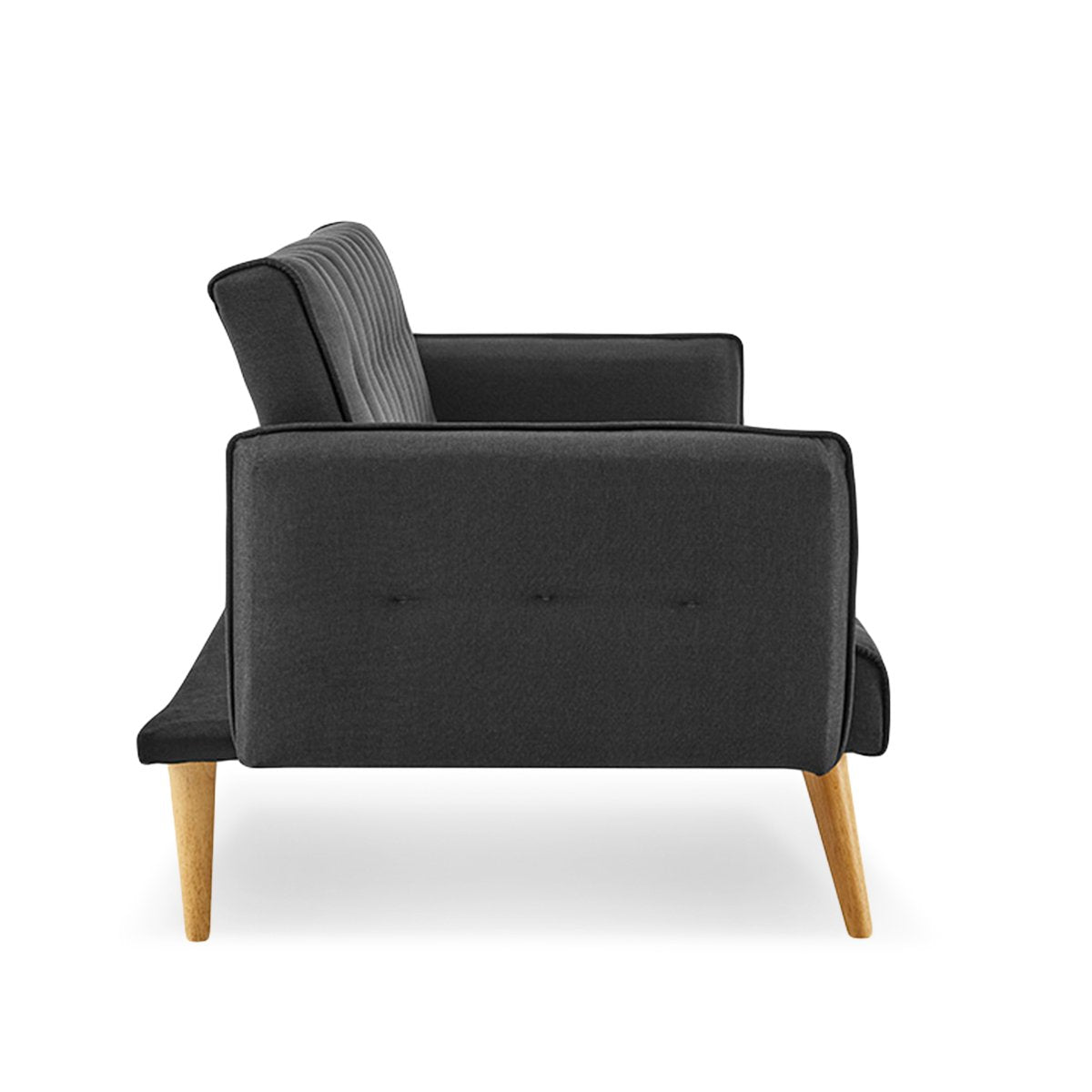 3 Seater Modular Linen Fabric Sofa Bed Couch - Black