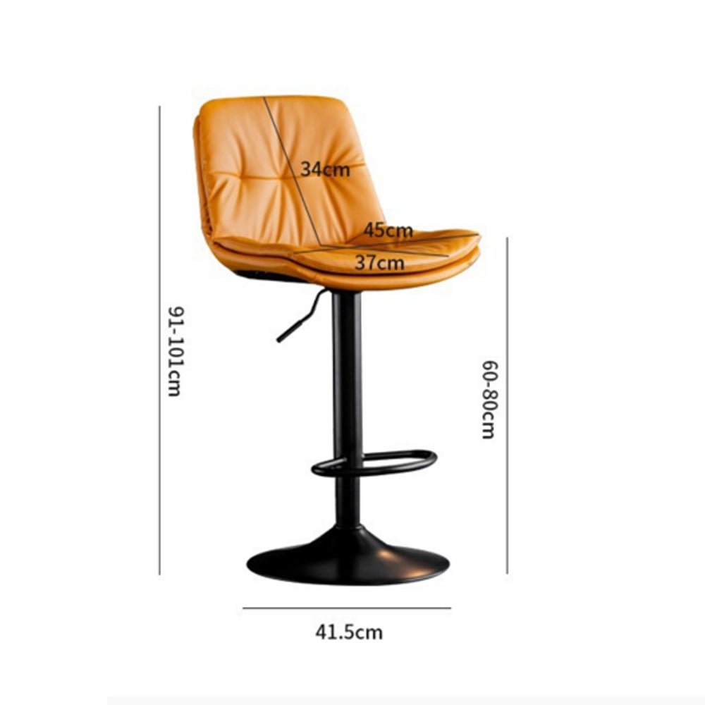 Bar Stools Kitchen Bar Stool Leather Barstools Swivel Gas Lift Counter Chairs x2 Black