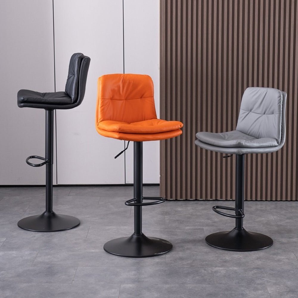 Bar Stools Kitchen Bar Stool Leather Barstools Swivel Gas Lift Counter Chairs x2 Black