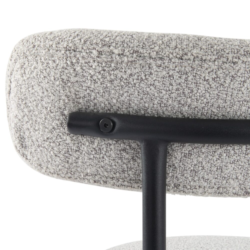 Luxe Boucle Cushioned Elsa Dining Chairs in White Quartz