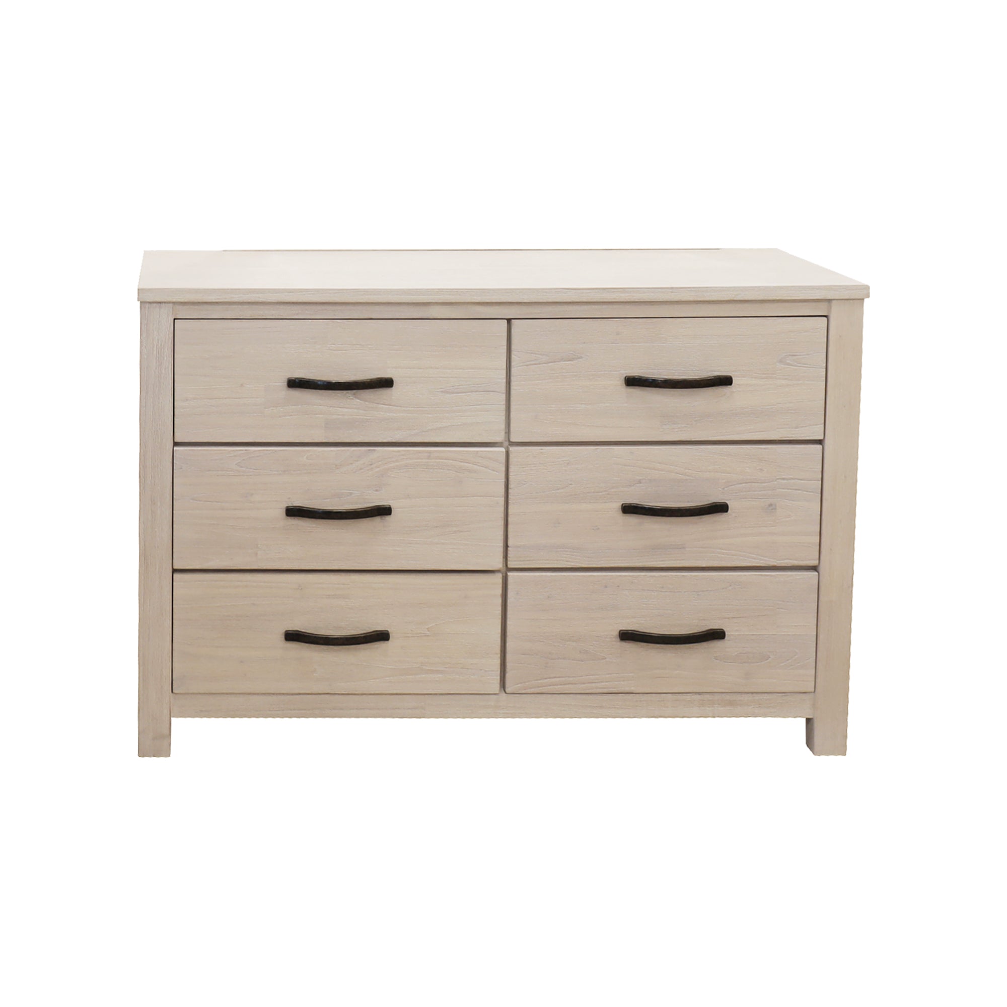 Dresser 6 Chest of Drawers Solid Wood Tallboy Storage Cabinet - White