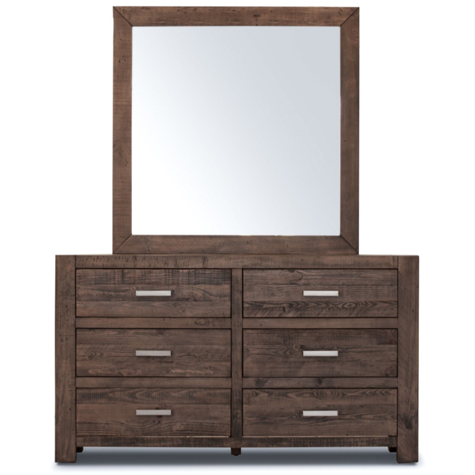 Set of 2 Bedside Dresser Mirror Bedroom Furniture Package Set Grey Stone