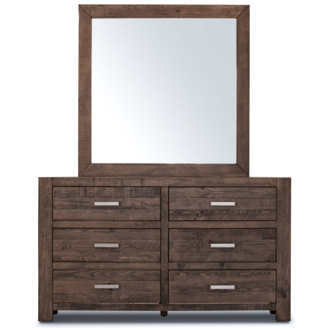 Set of 2 Bedside Dresser Mirror Bedroom Furniture Package Set Grey Stone