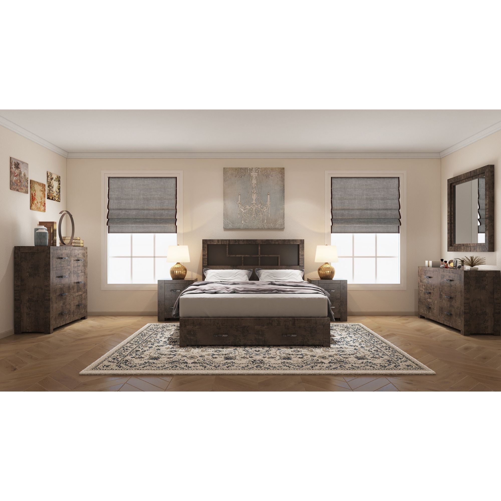 6 Chest of Drawers Solid Pine Wood Storage Cabinet - Grey Stone