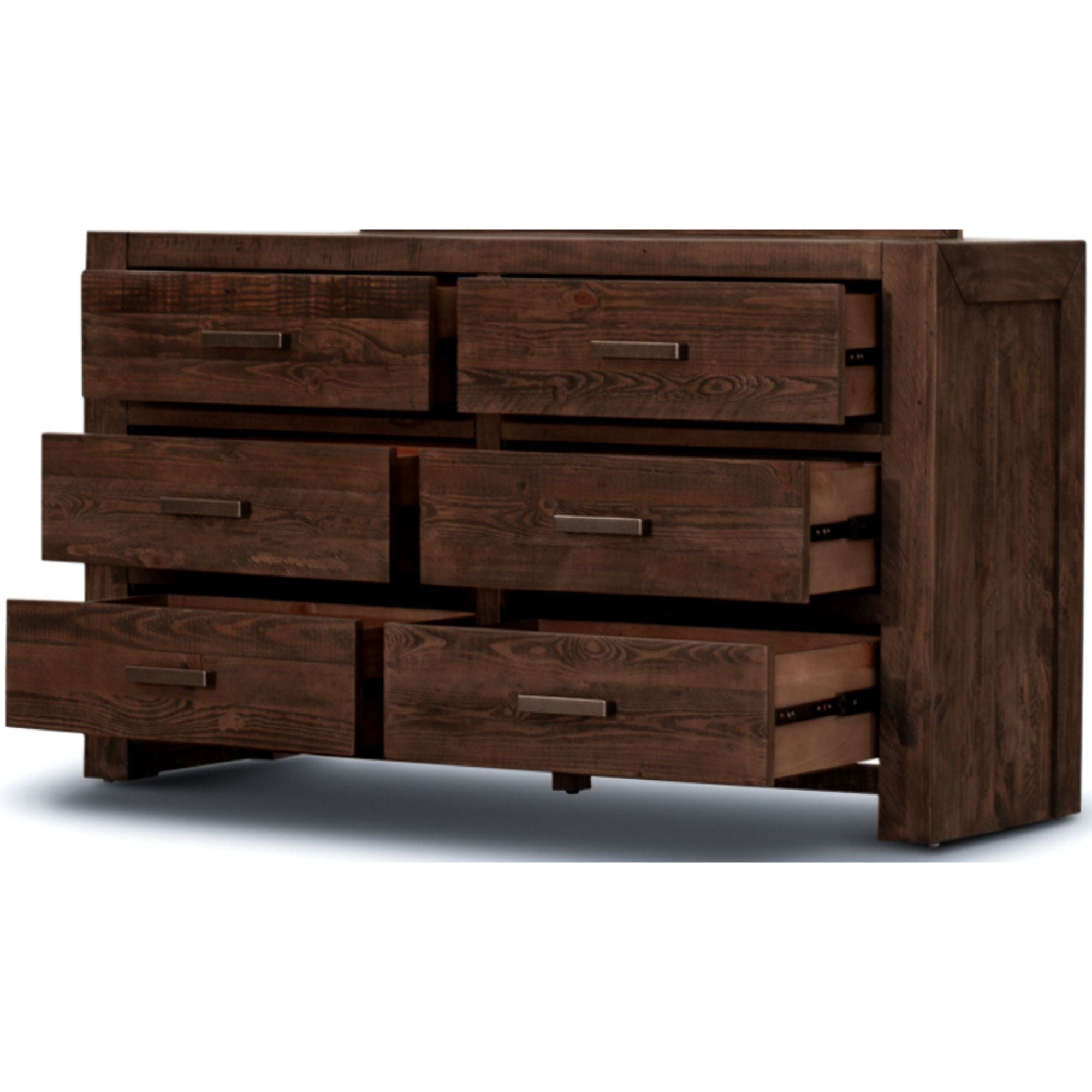 6 Chest of Drawers Solid Pine Wood Storage Cabinet - Grey Stone
