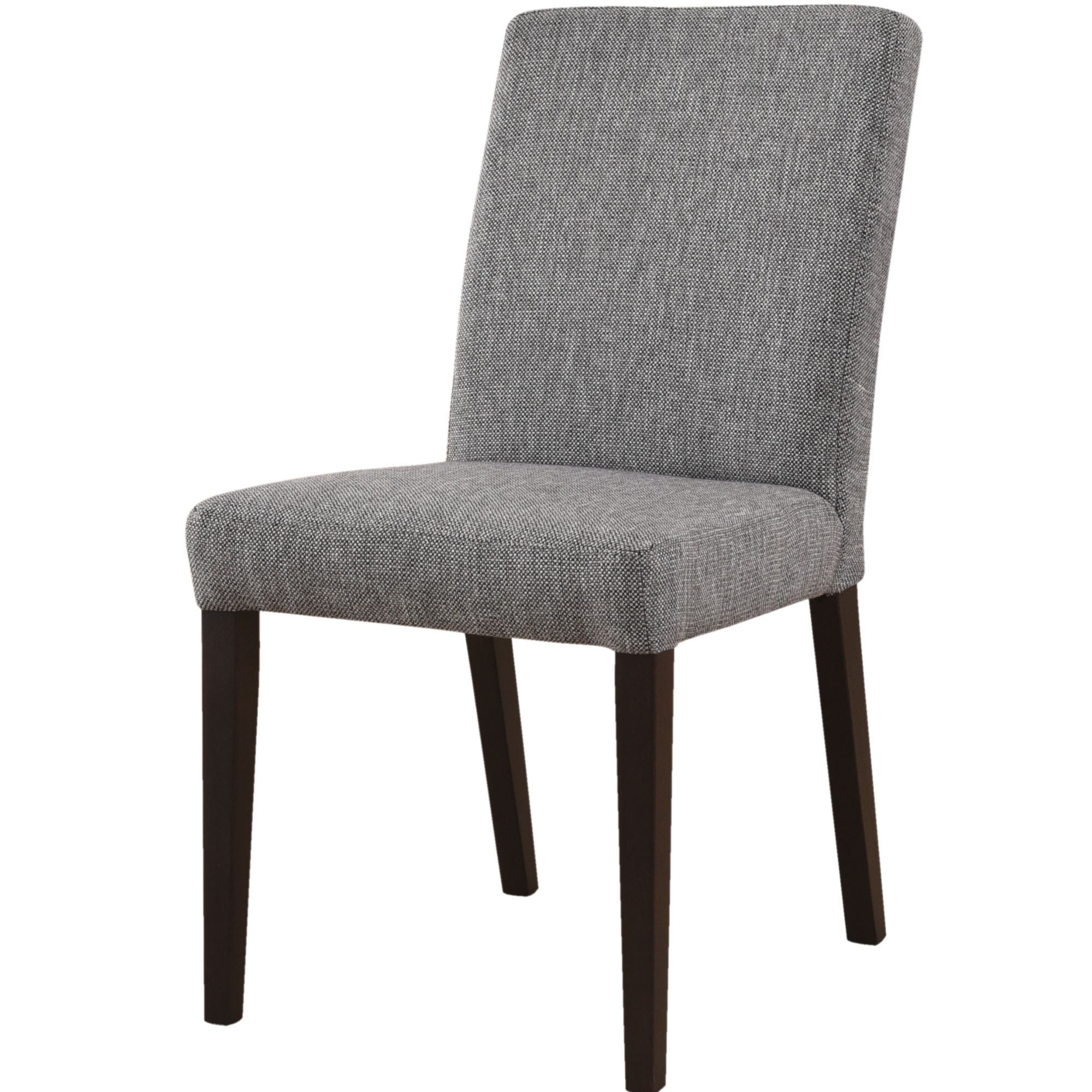 Dining Chair Set of 8 Fabric Upholstered Solid Acacia Wood - Granite