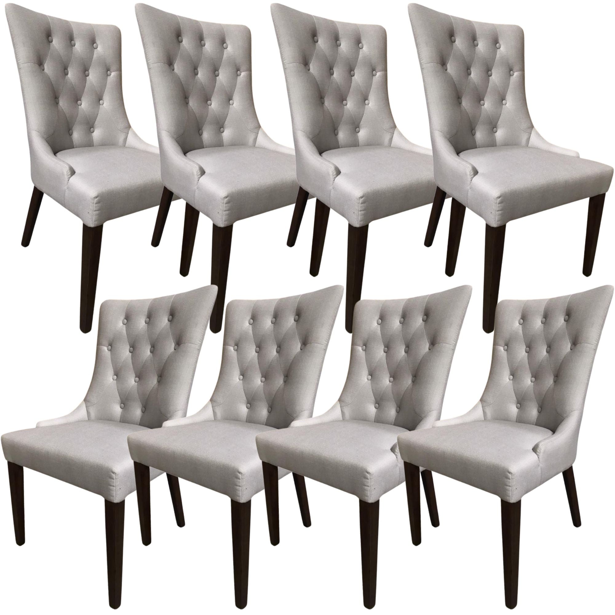 Set of 8 Fabric Dining Chair French Provincial Solid Timber Wood