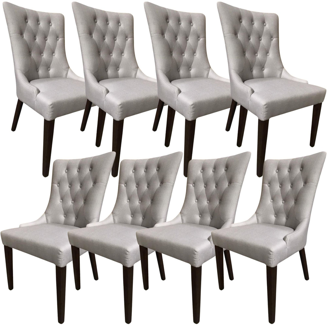 Set of 8 Fabric Dining Chair French Provincial Solid Timber Wood