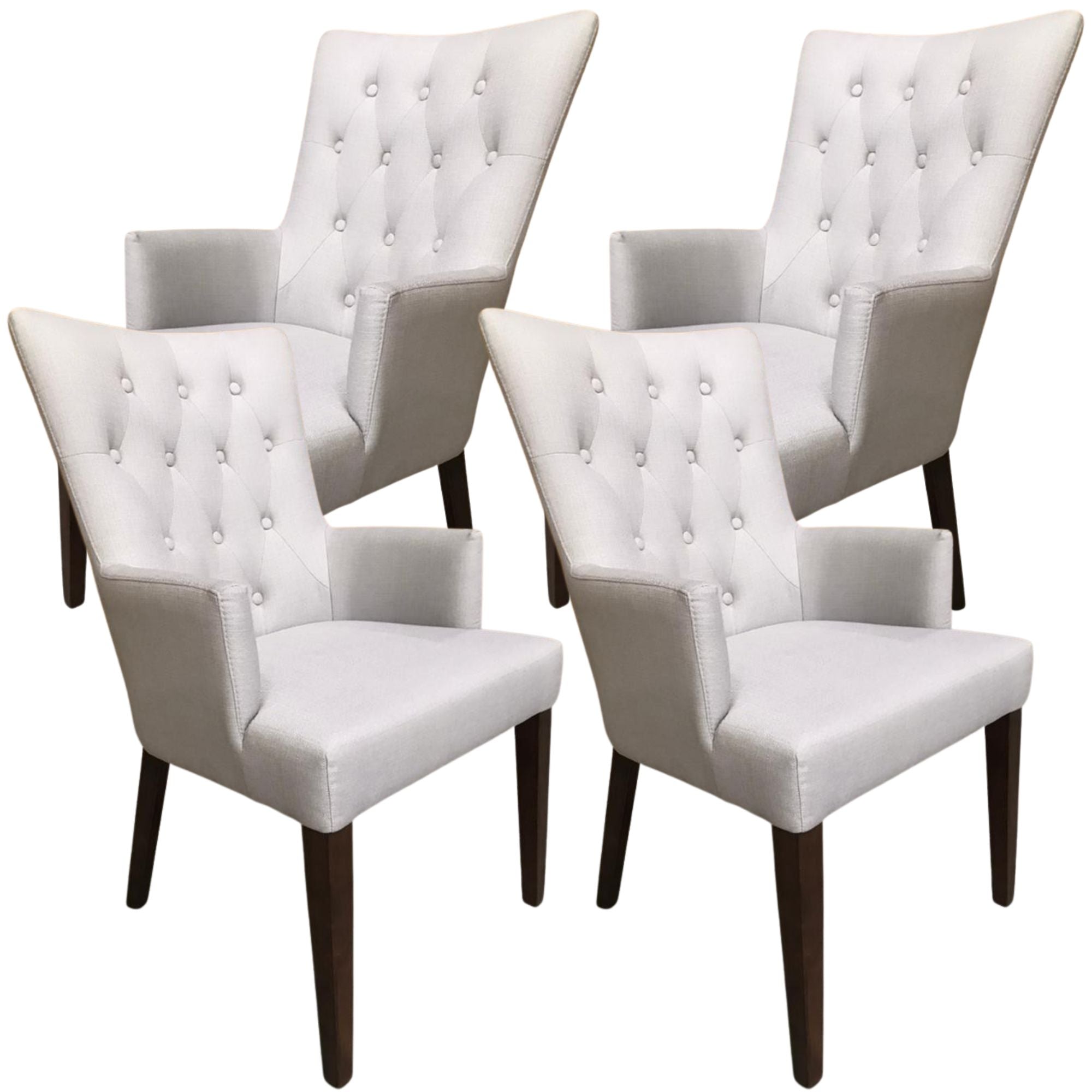 Set of 4 Carver Fabric Dining Chair French Provincial Solid Timber