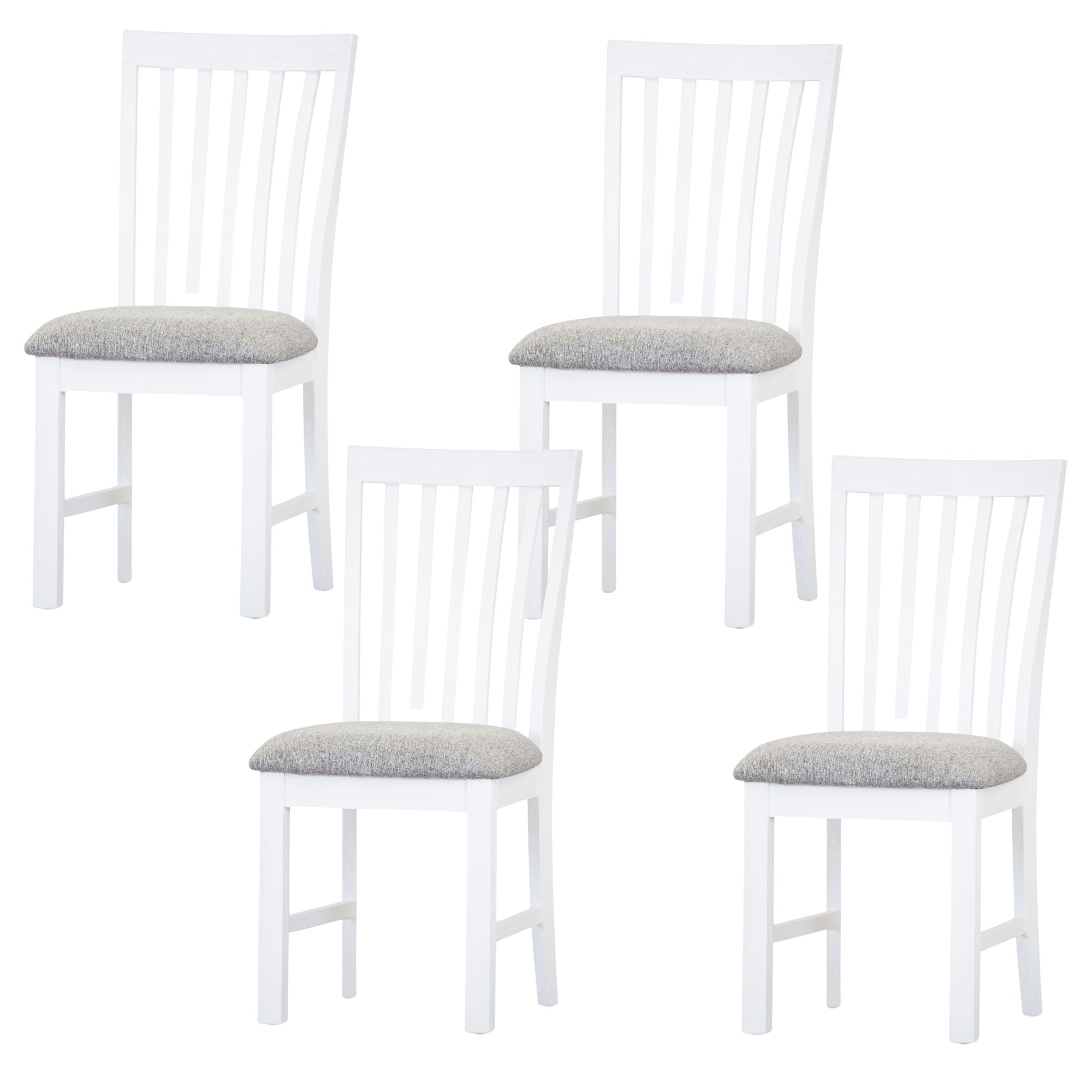 Set of 4 Solid Acacia Timber Wood Coastal Furniture - White