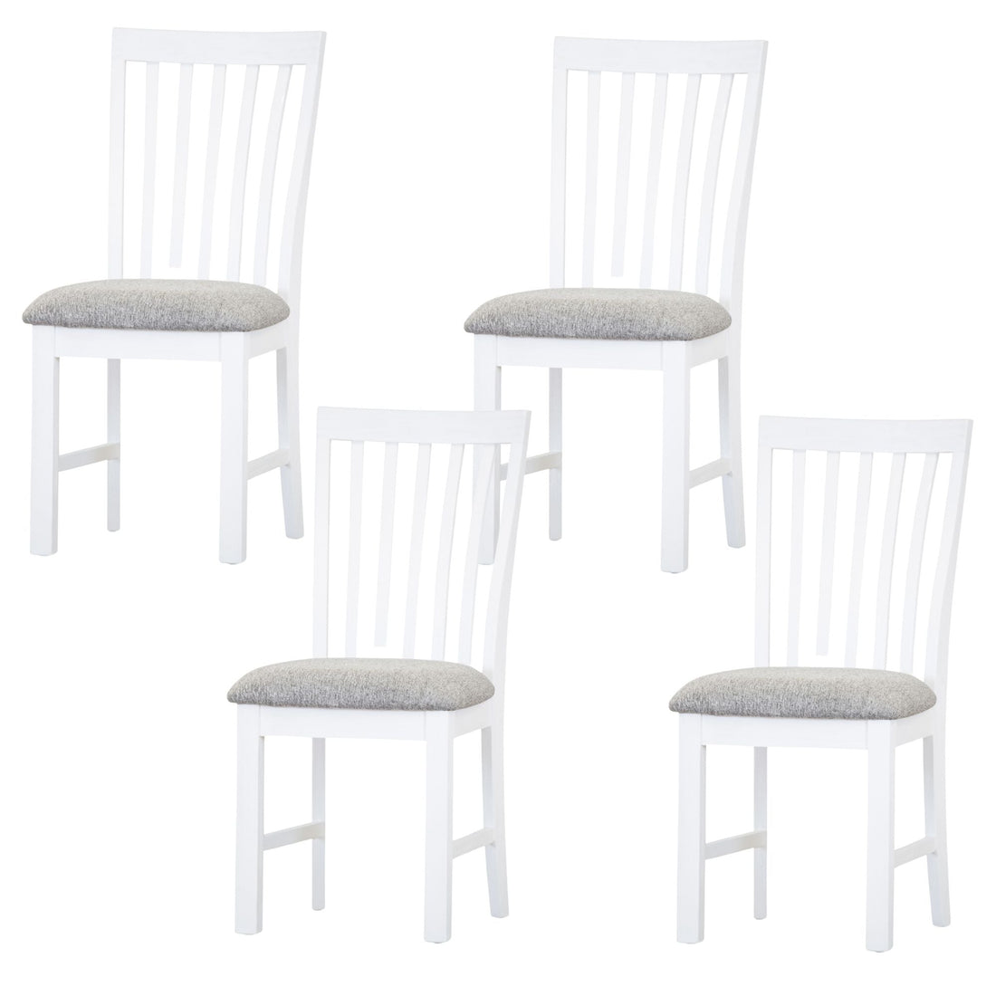 Set of 4 Solid Acacia Timber Wood Coastal Furniture - White