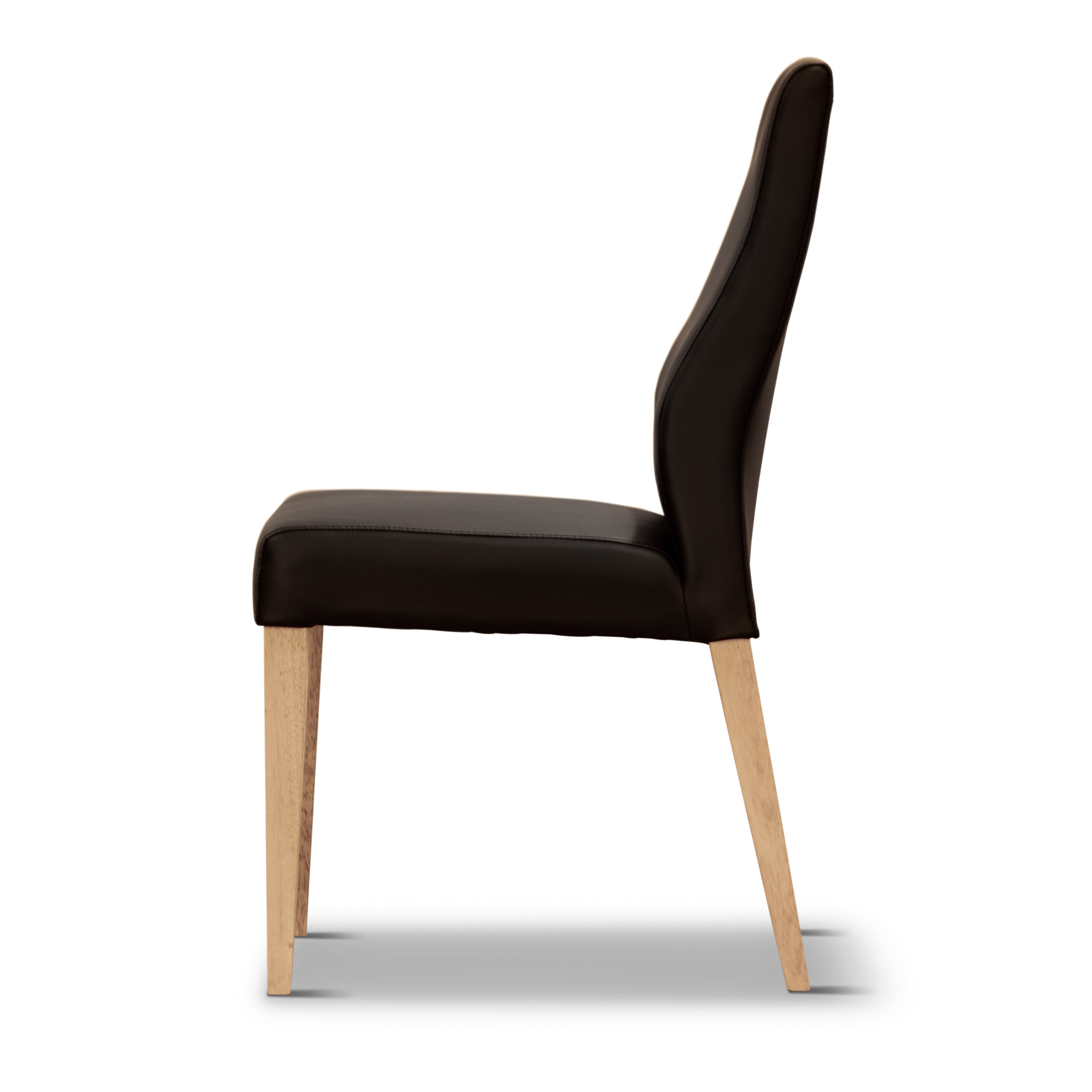 Set of 6 PU Leather Seat Solid Messmate Timber - Black