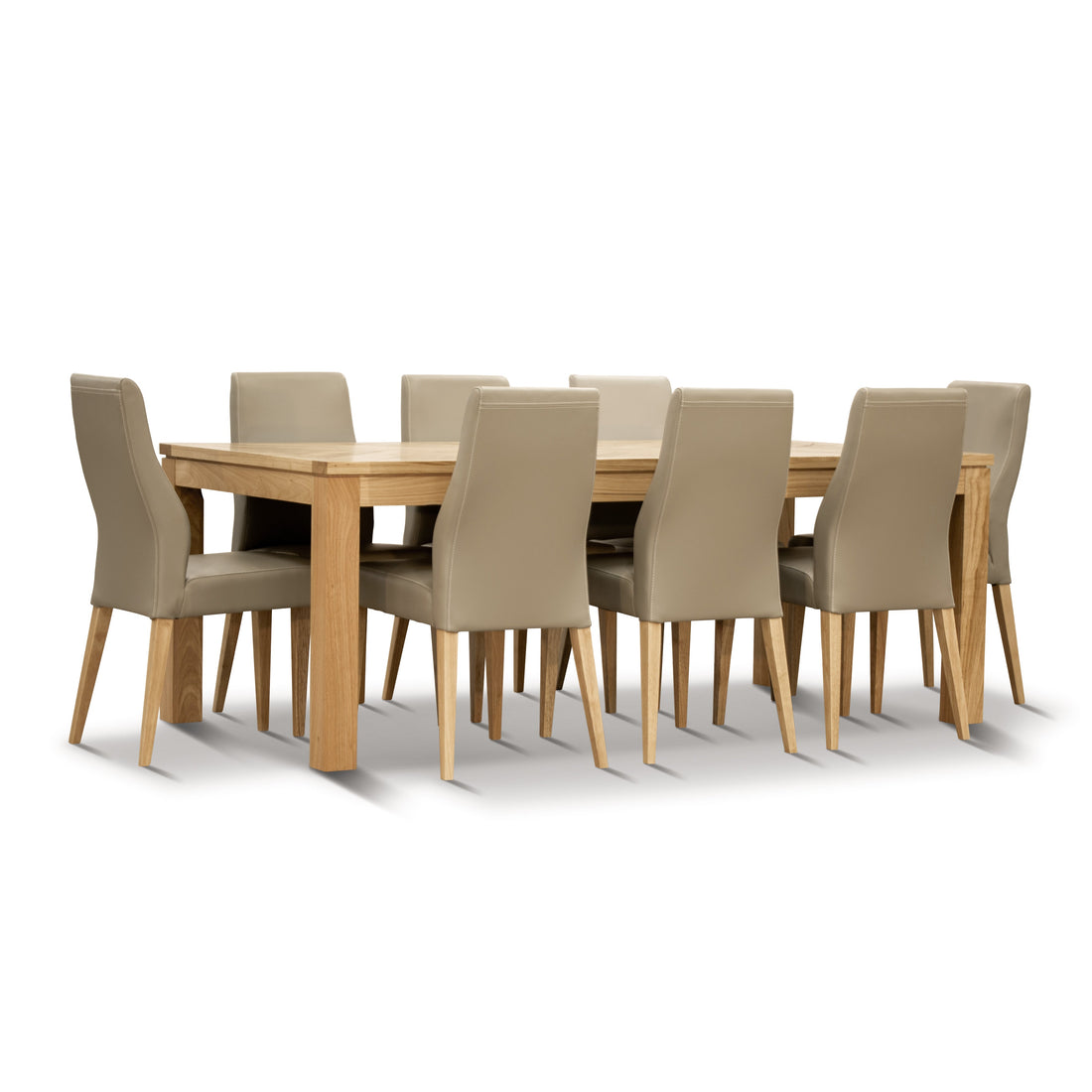 Set of 2 PU Leather Seat Solid Messmate Timber - Silver