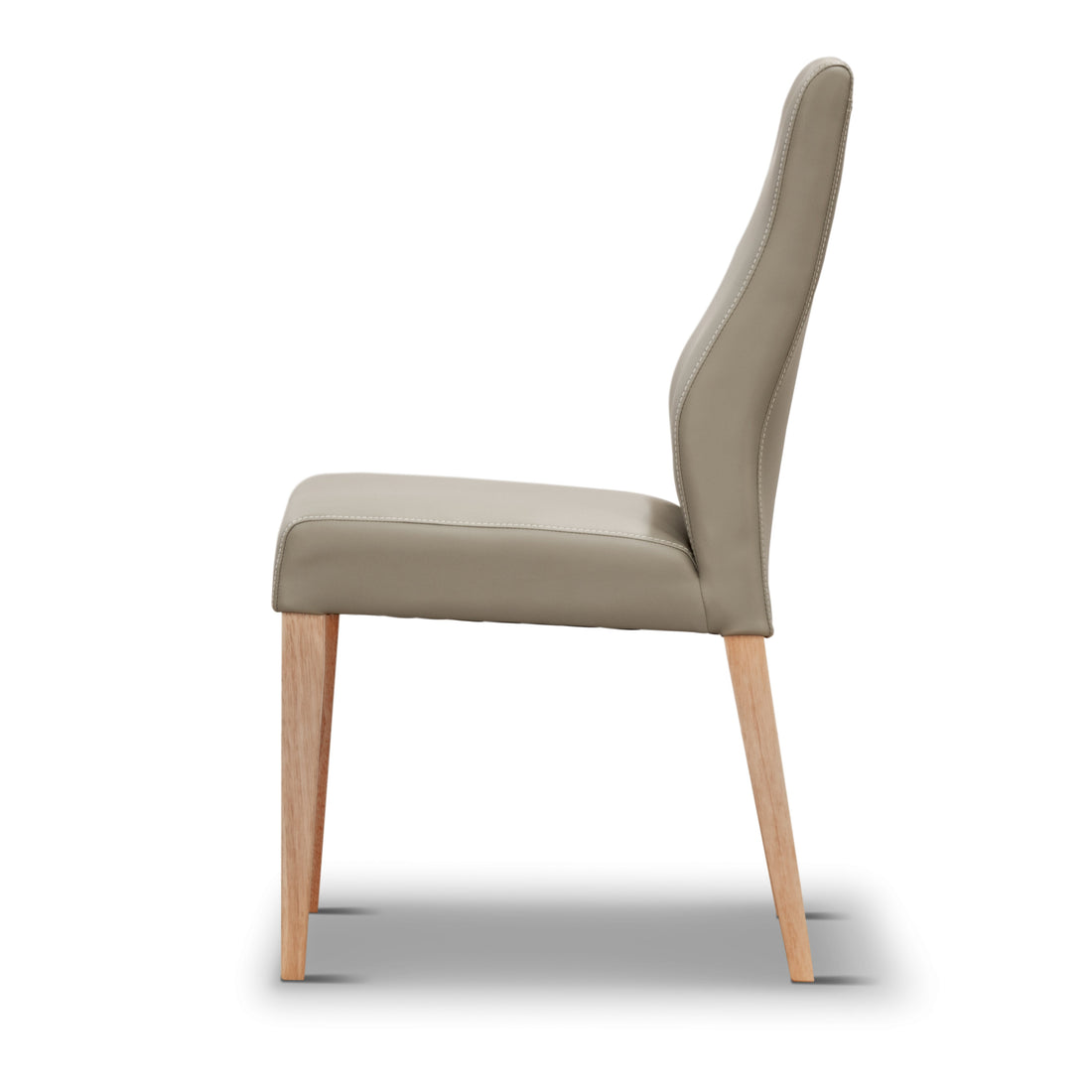 Set of 2 PU Leather Seat Solid Messmate Timber - Silver