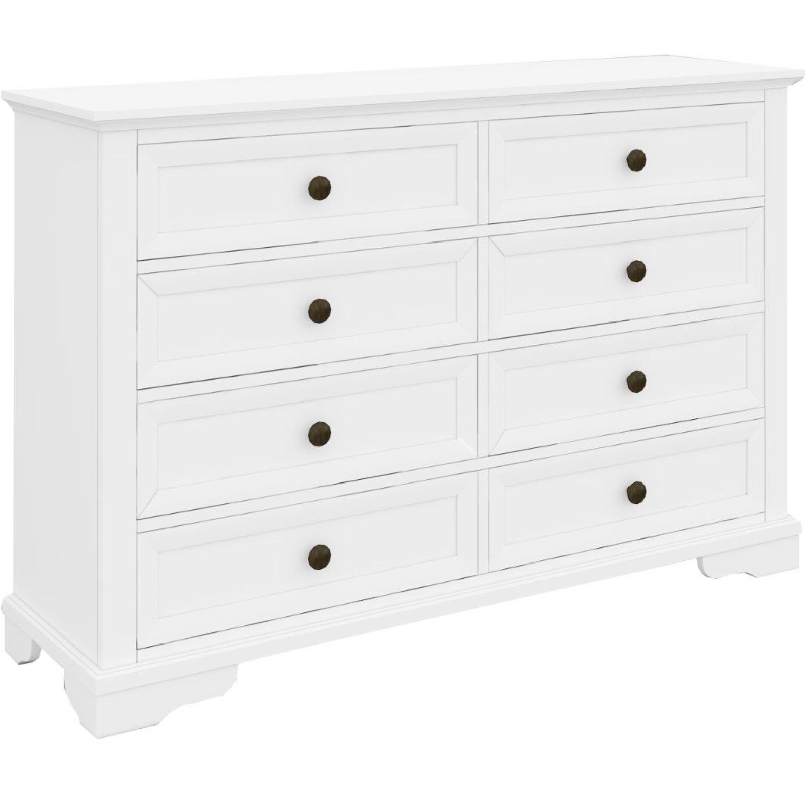 Dresser 8 Chest of Drawers Bedroom Acacia Timber Storage Cabinet - White