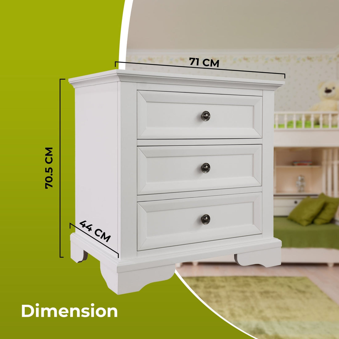 5pc King Bed Frame Bedroom Suite Bedside Dresser Mirror Package - White