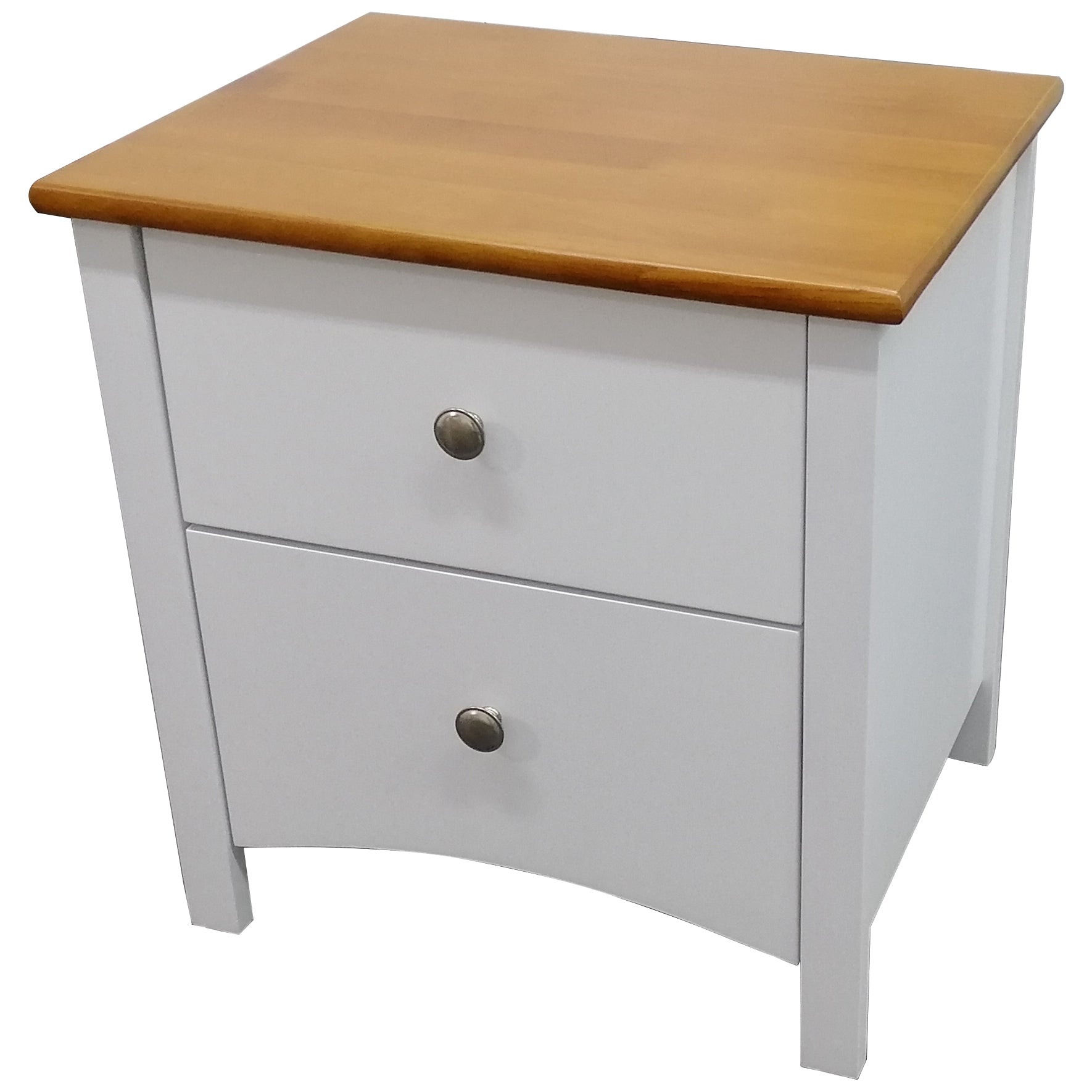 2pc Bedroom Set Drawers Nightstand  Storage Cabinet - White