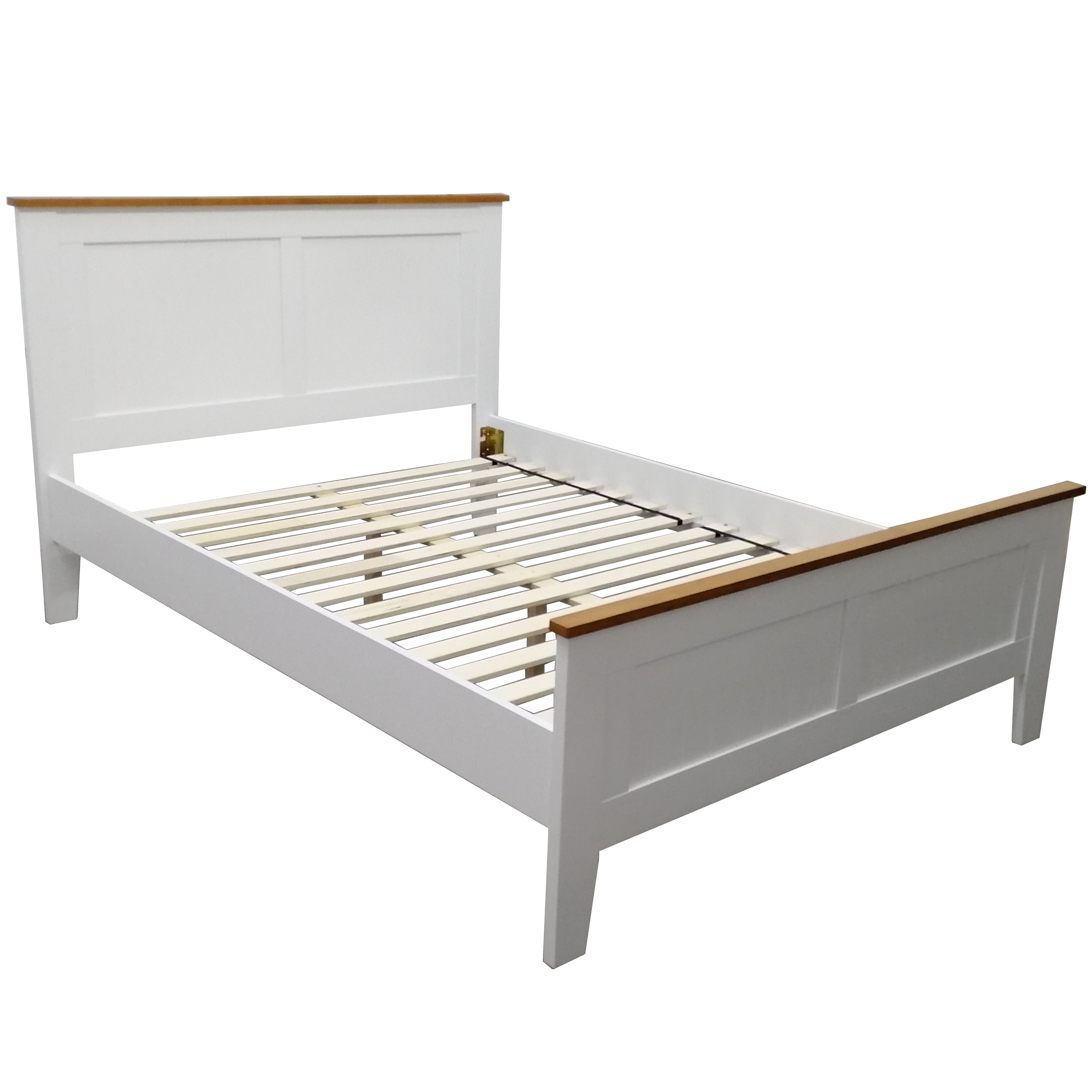 4pc Double Bed Suite Bedside Tallboy Bedroom Furniture Package - White