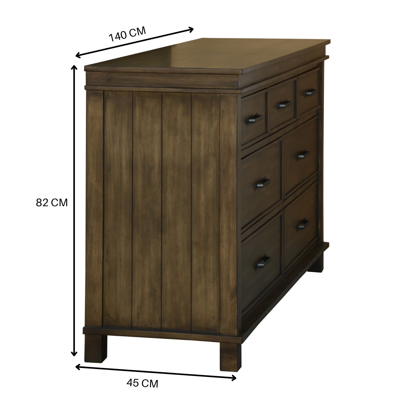 5pc Queen Bed Suite Bedside Dresser Bedroom Furniture Package - Rustic Grey