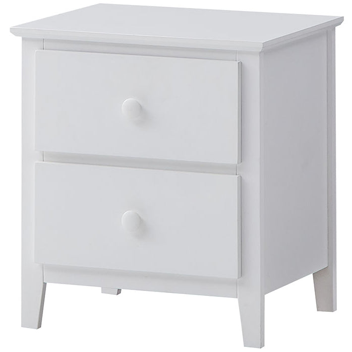 2 Drawer Bedside Nightstand Storage Cabinet Shelf Side Table - White