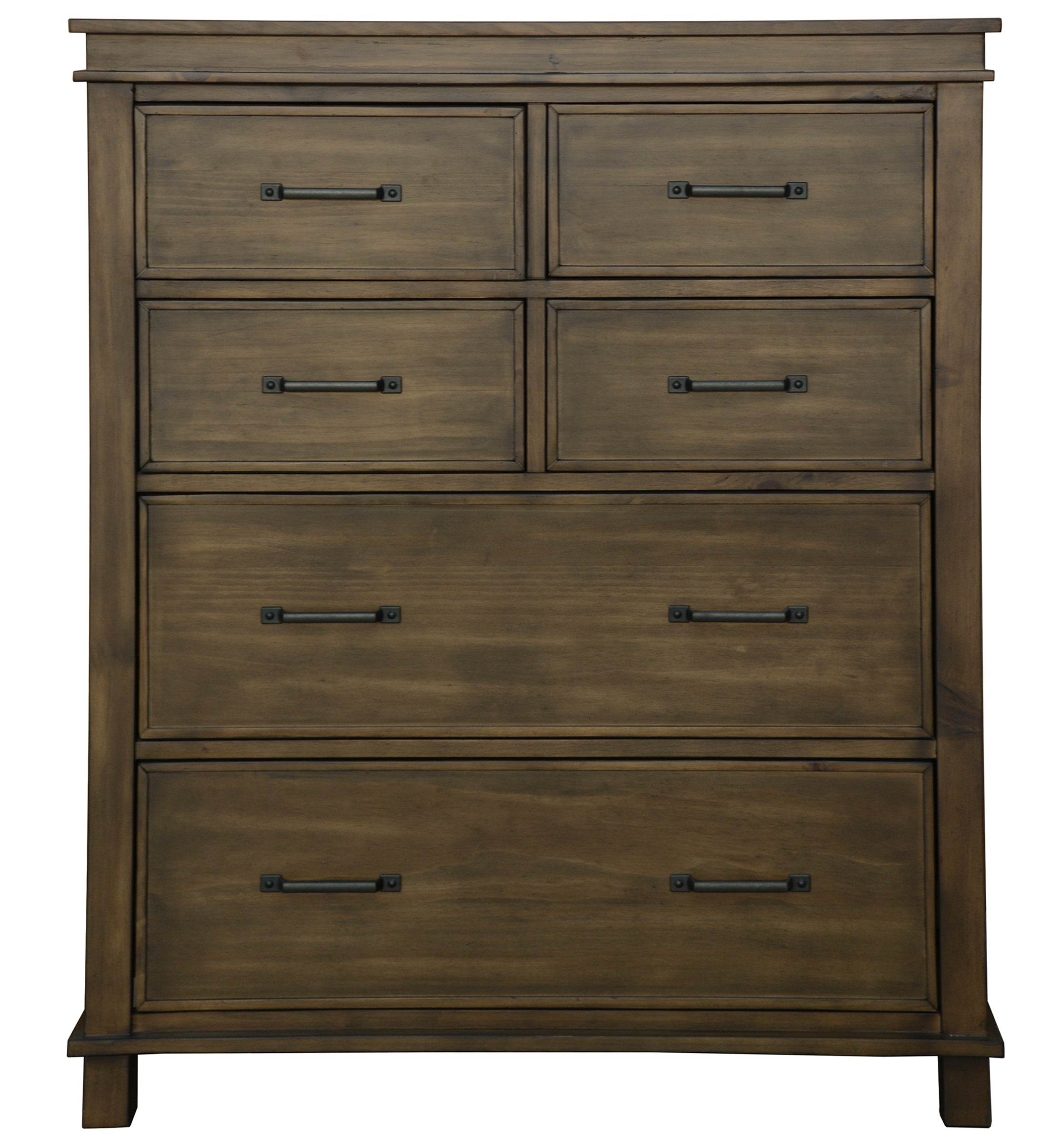 4pc King Bed Suite Bedside Tallboy Bedroom Furniture Package - Rustic Grey