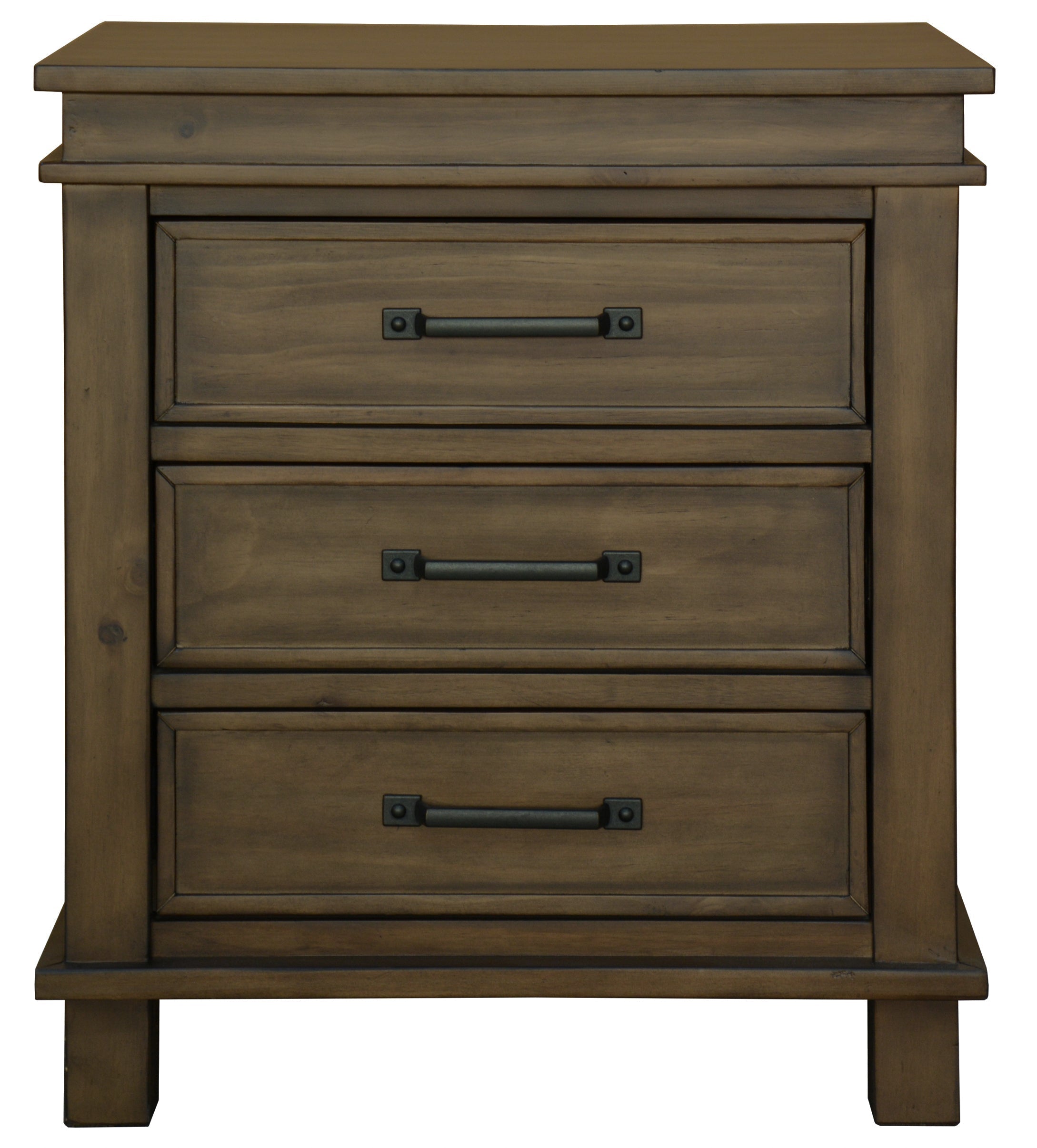 4pc King Bed Suite Bedside Tallboy Bedroom Furniture Package - Rustic Grey