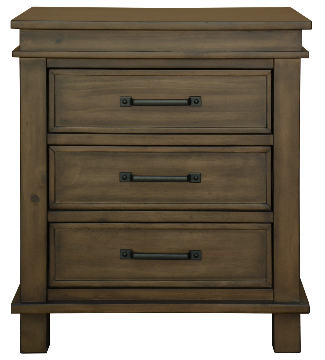 4pc Queen Bed Suite Bedside Tallboy Bedroom Furniture Package - Rustic Grey