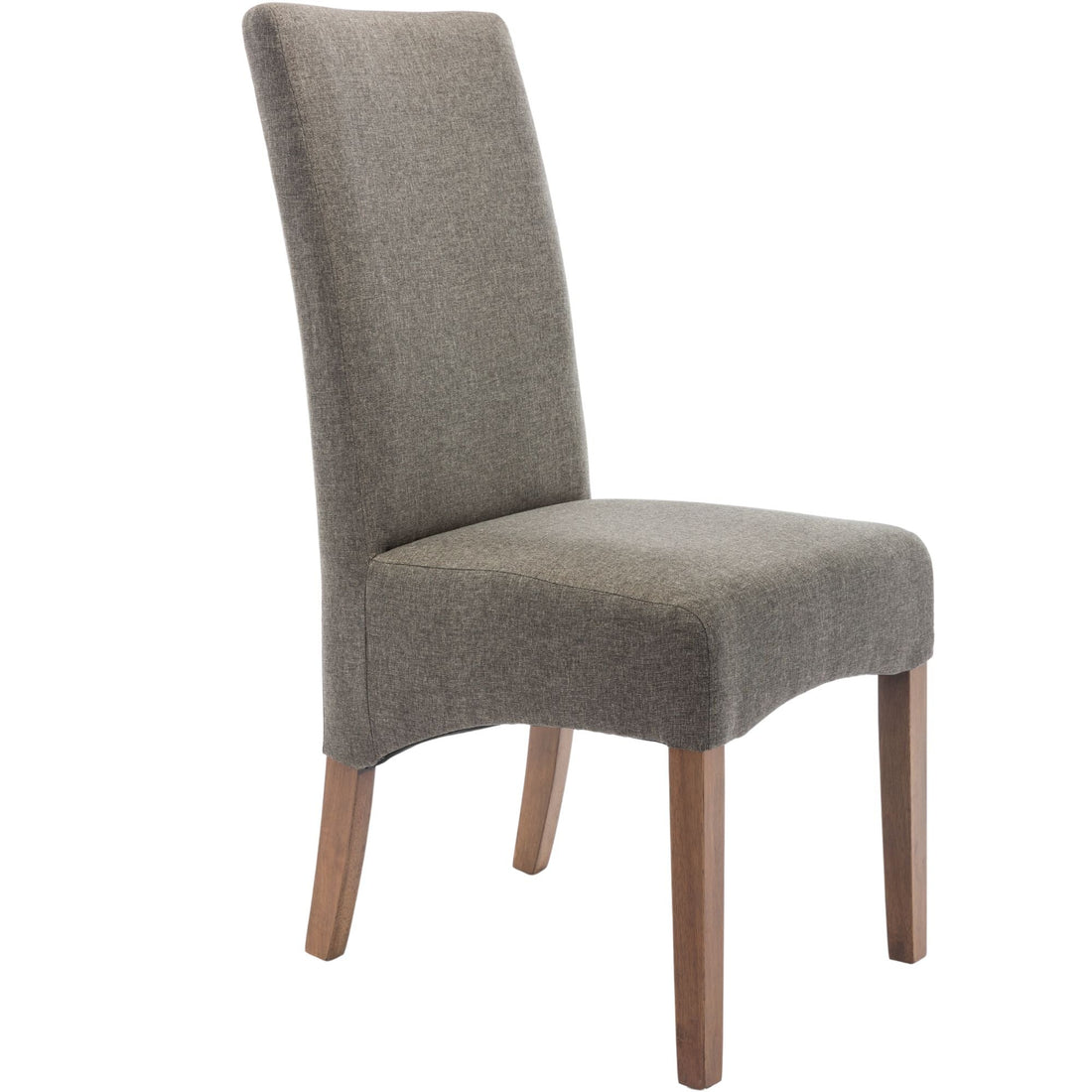 Set of 6 Fabric Upholstered Dining Chair Solid Pine Wood Furniture - Grey