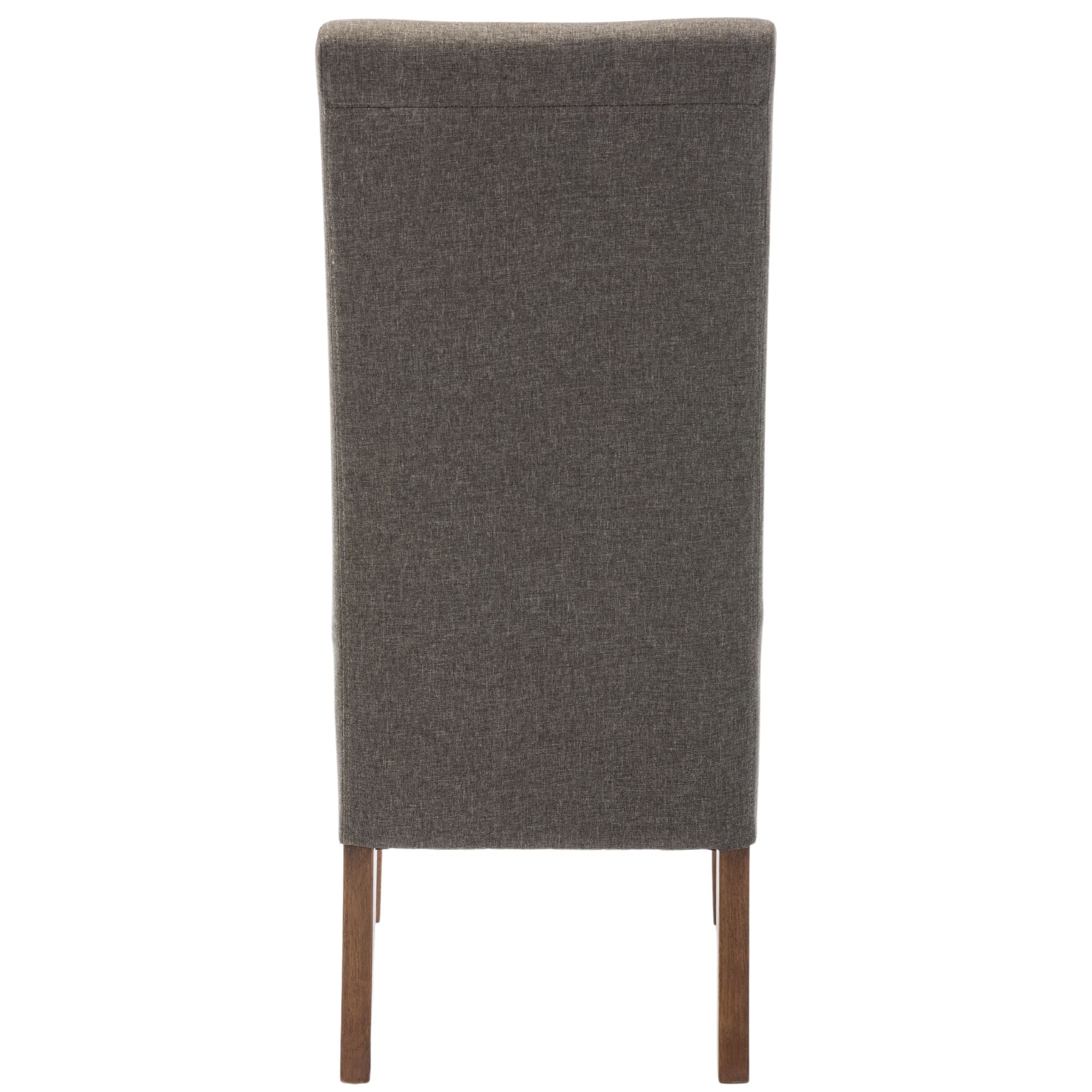 Set of 6 Fabric Upholstered Dining Chair Solid Pine Wood Furniture - Grey