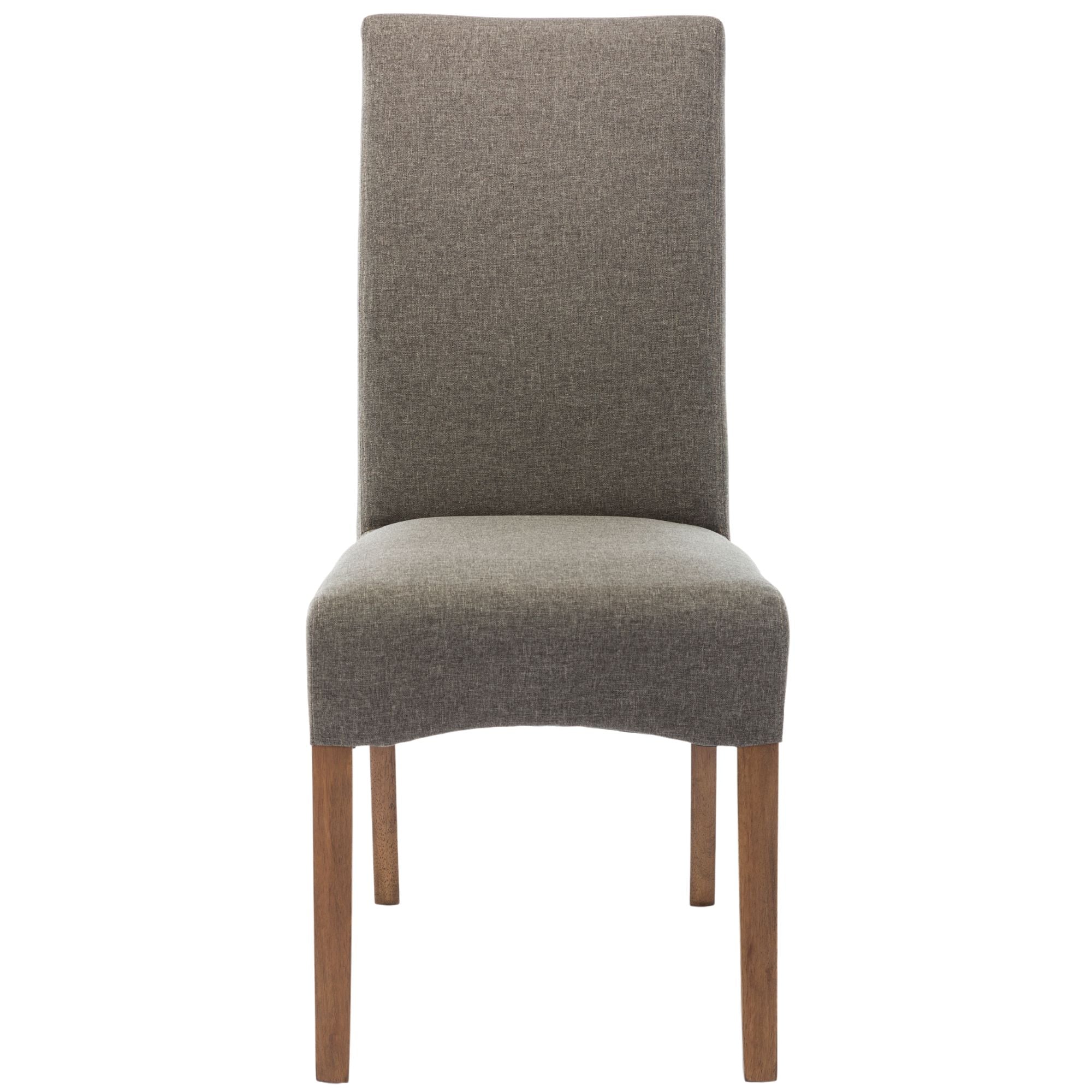 Set of 8 Solid Fabric Upholstered Dining Chair Pine Wood Furniture - Grey