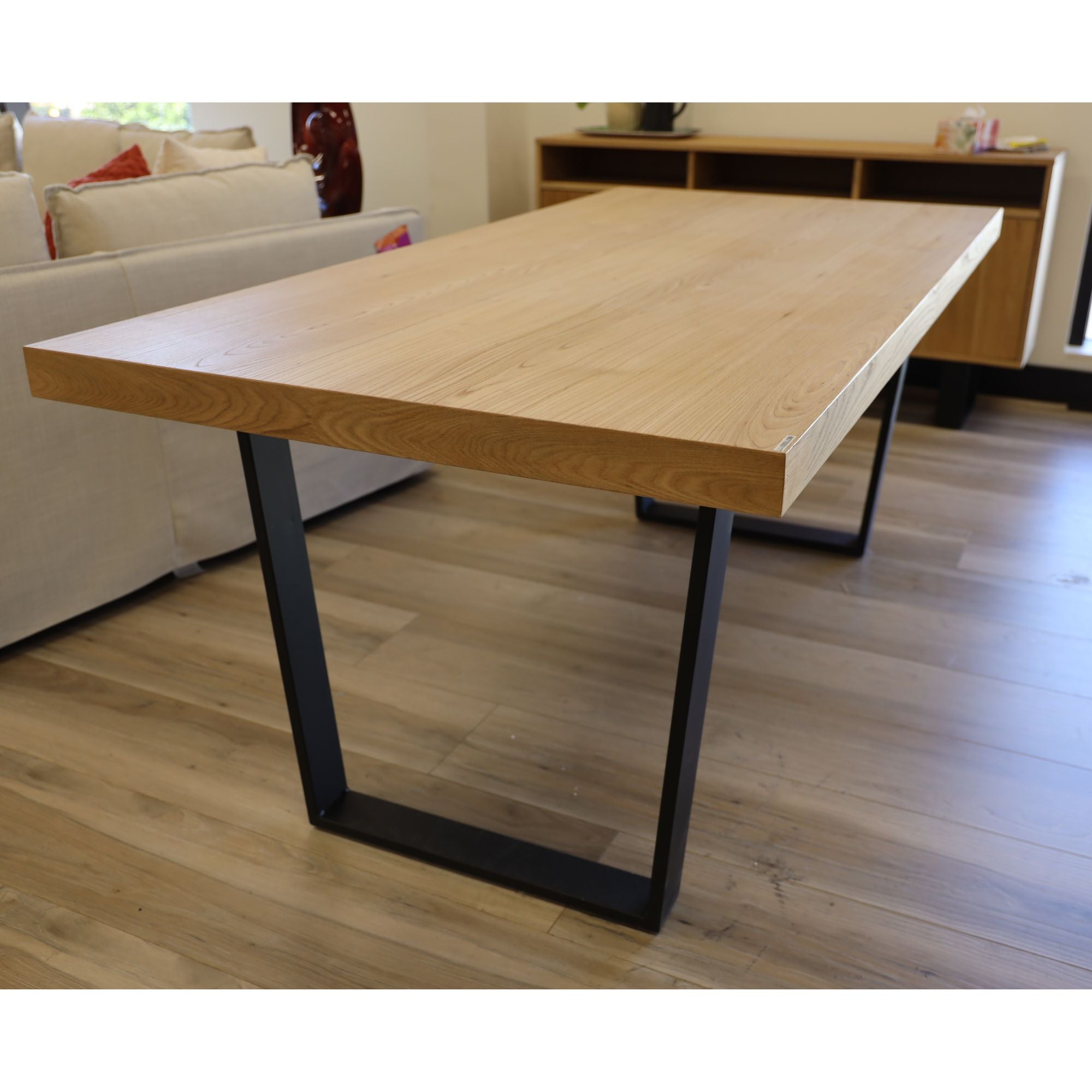 7pc 180cm Dining Table Set 6 Arched Back Chair Elm Timber Wood