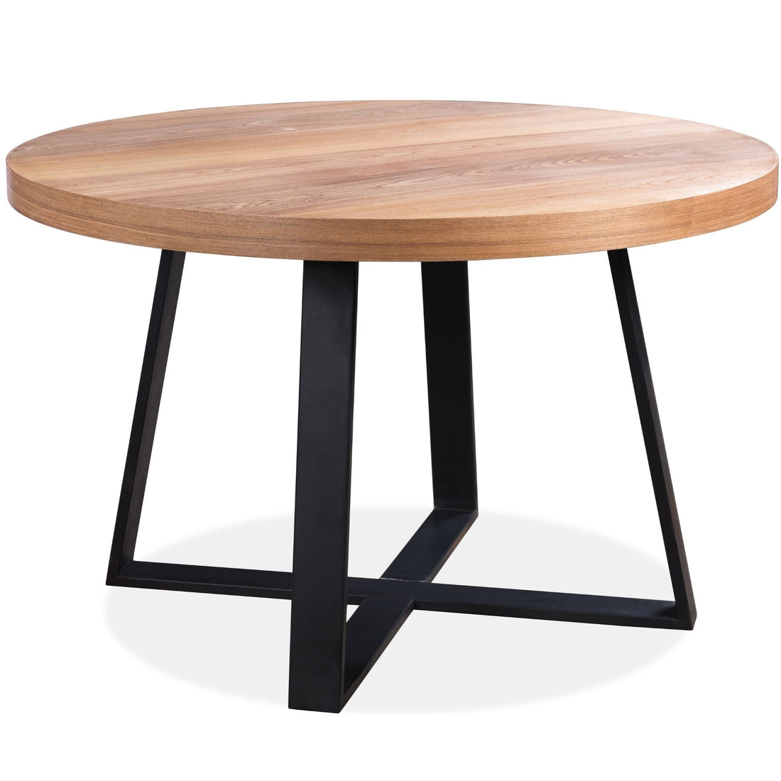 5pc 120cm Round Dining Table Set 4 Arched Back Chair Elm Timber Wood