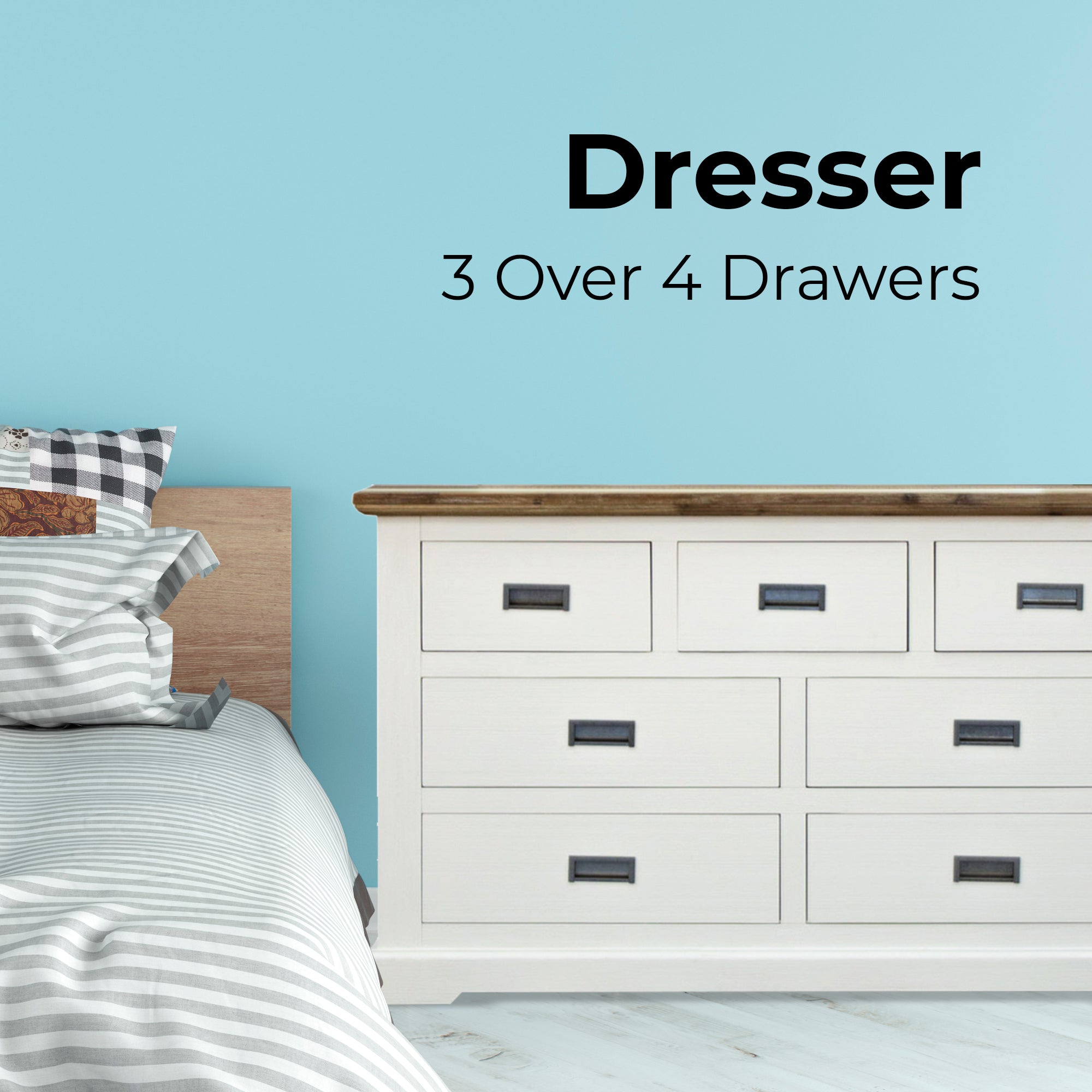 7 Chest of Drawers Solid Wood Storage Cabinet - Multi Color