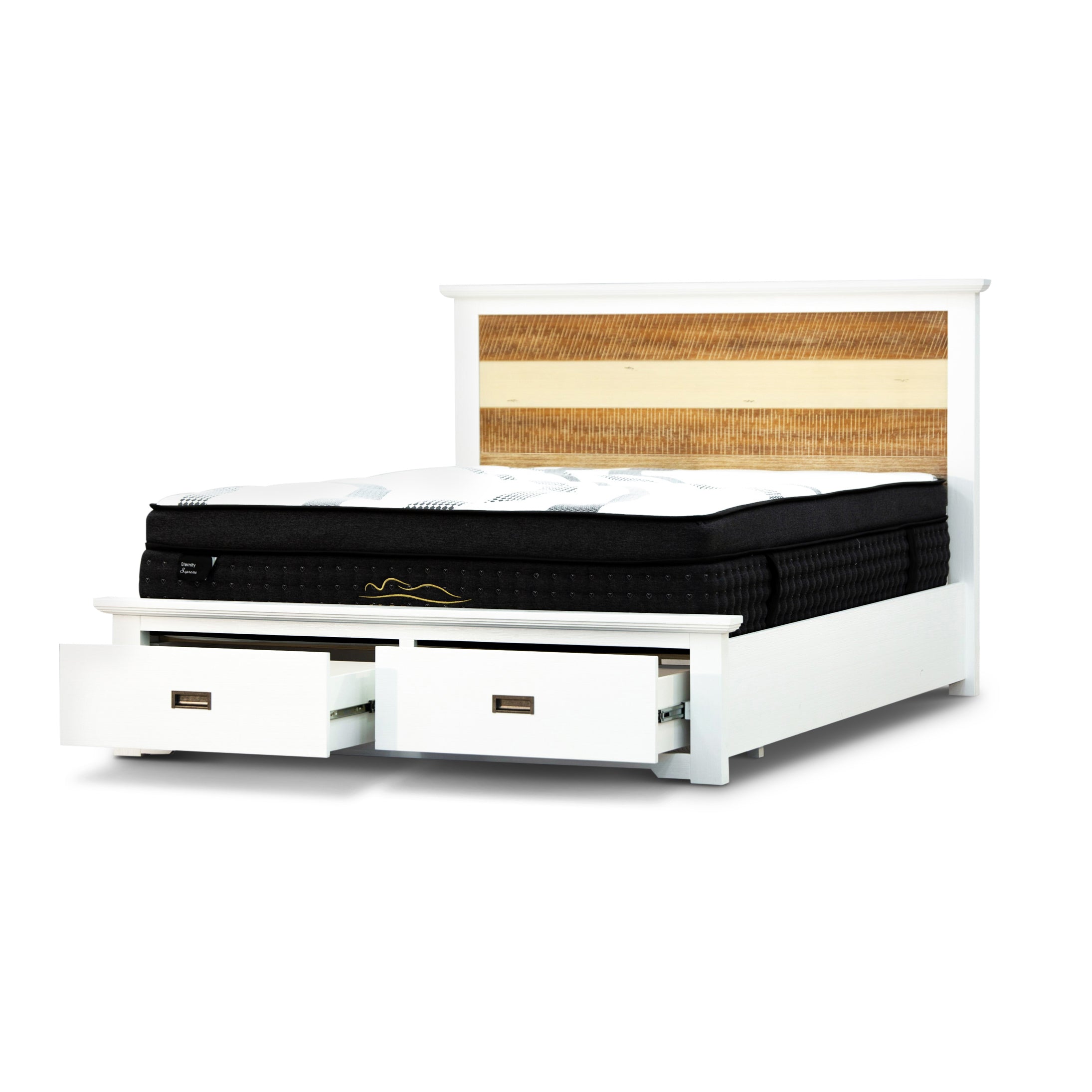 5pc Queen Bed Frame Suite Bedside Dresser Furniture Package -Multi Color