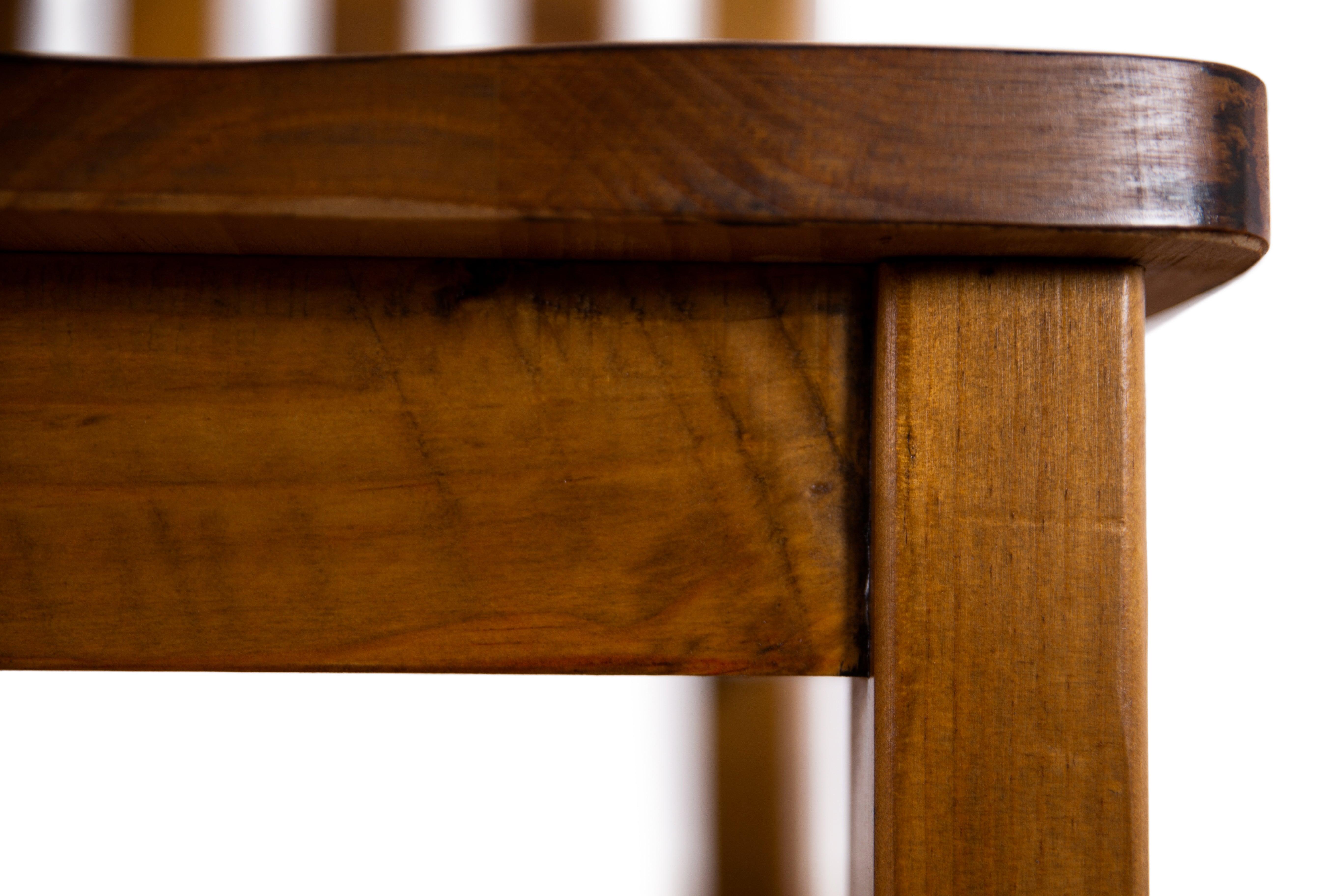Set of 4 Solid Pine Timber Wood Seat - Rustic Oak