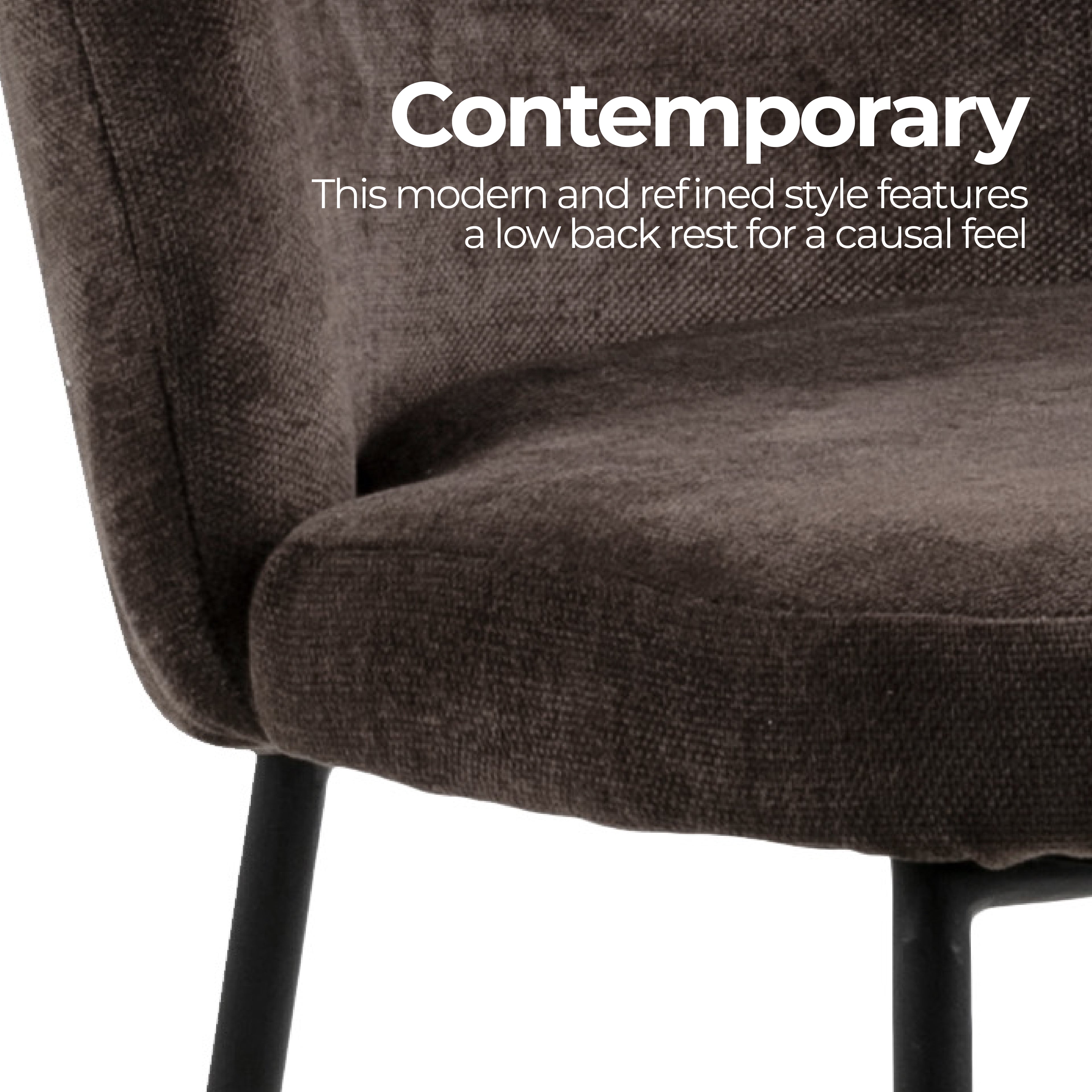 Barstool Brown Fabric Steel Black Legs