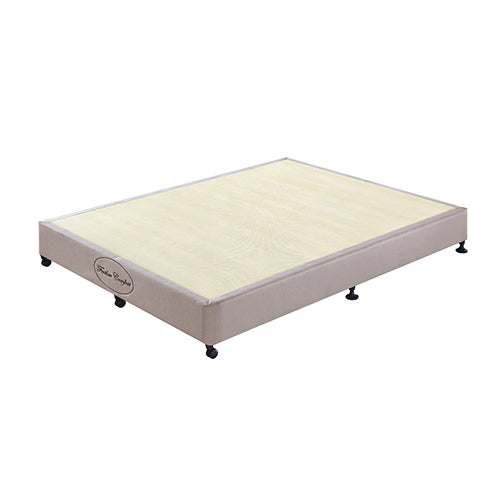 Double Size Mattress Base Ensemble Solid Wooden Slat in Beige with Removable Cover