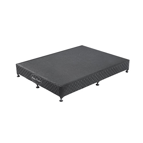 Double Size Mattress Base Ensemble Solid Wooden Slat in Black with Removable Cover