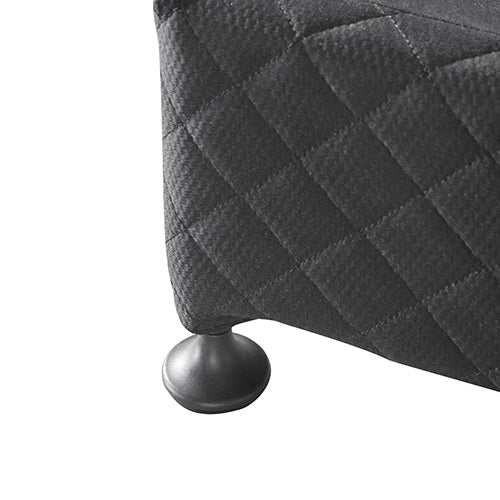 Double Size Mattress Base Ensemble Solid Wooden Slat in Black with Removable Cover