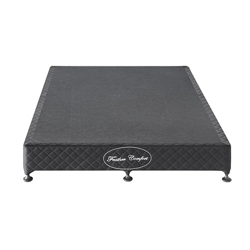 Double Size Mattress Base Ensemble Solid Wooden Slat in Charcoal with Removable Cover