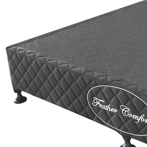 Double Size Mattress Base Ensemble Solid Wooden Slat in Charcoal with Removable Cover