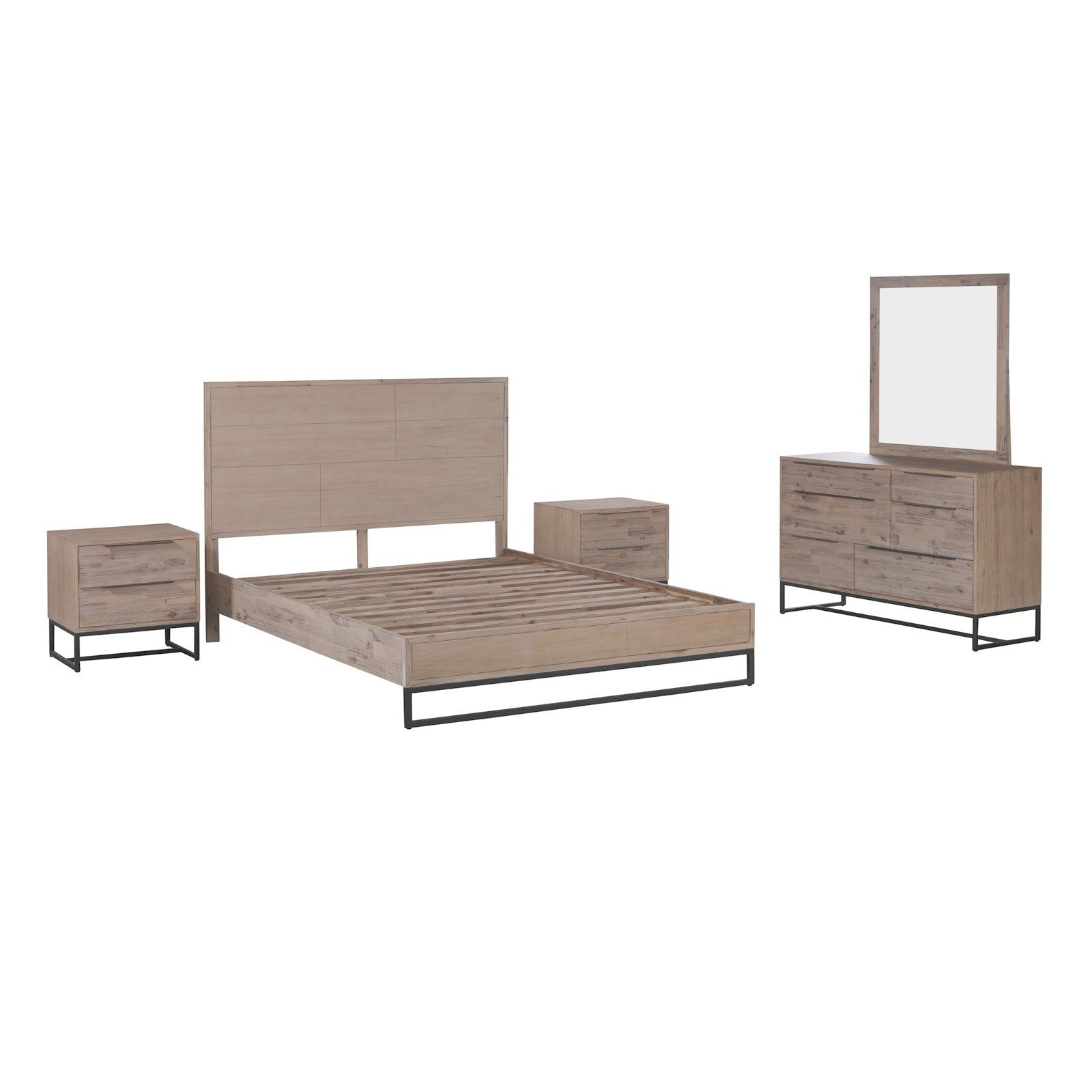 4 Pieces King Size Bedroom Suite made in Solid Wood