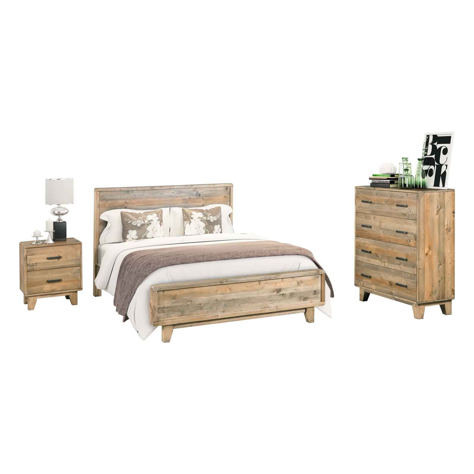 4 Pieces Bedroom Suite Double Size in Solid Wood Antique Design