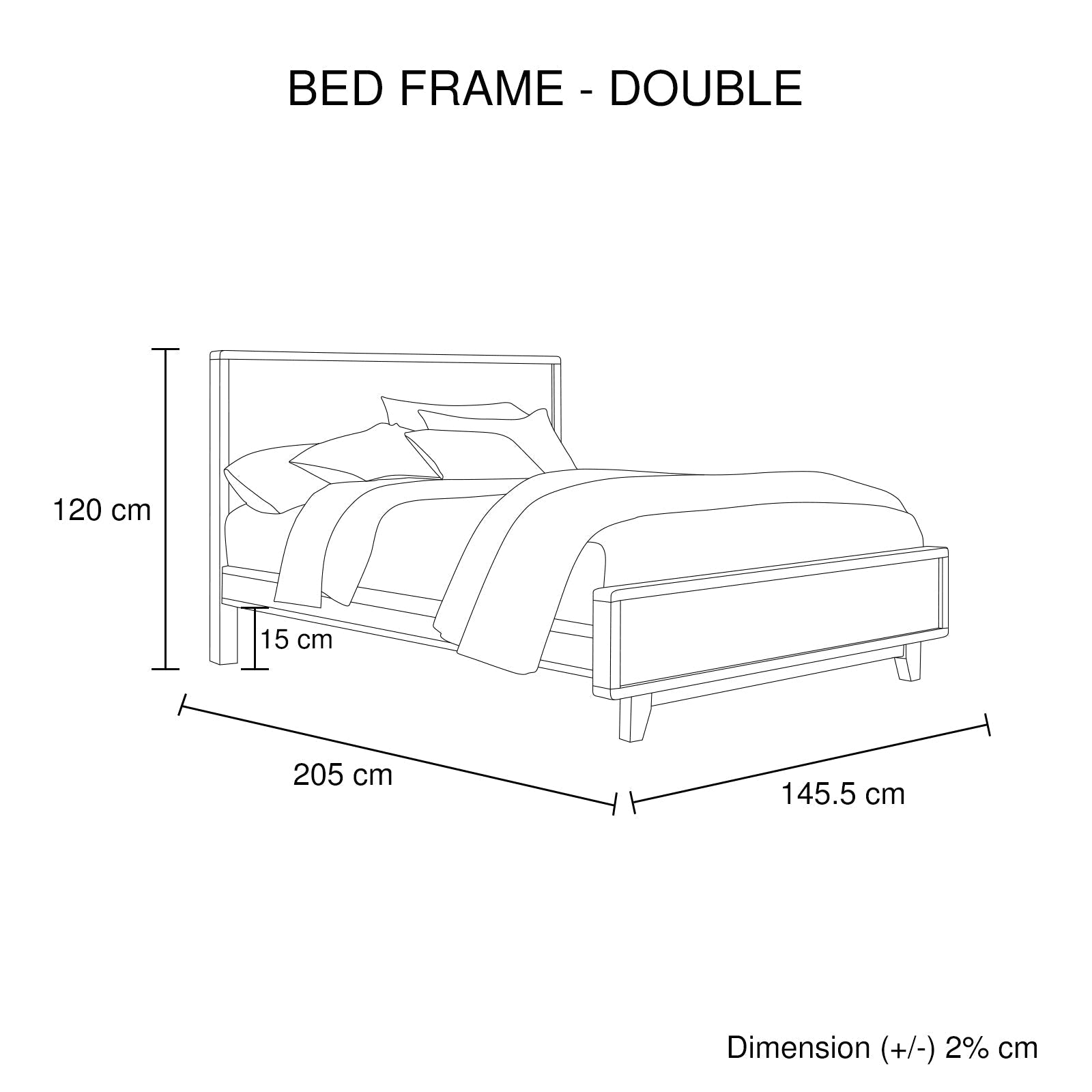 4 Pieces Bedroom Suite Double Size in Solid Wood Antique Design
