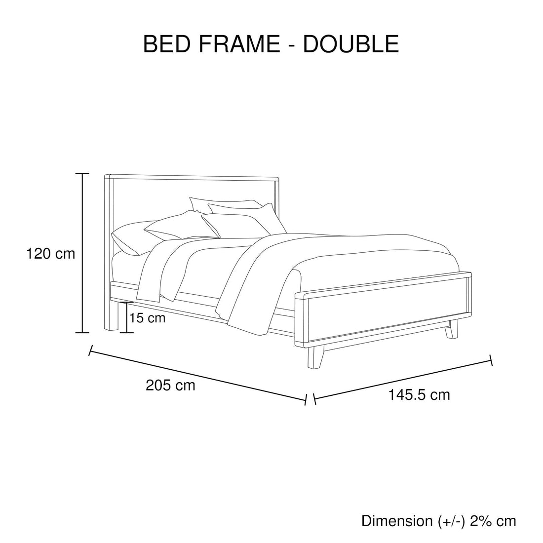 4 Pieces Bedroom Suite Double Size in Solid Wood Antique Design