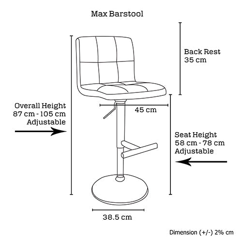 2 Black Faux Leather Swivel Stools