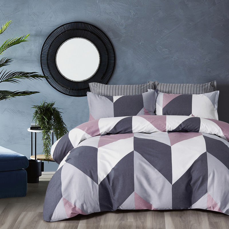 100% cotton reversible quilt cover set-king size