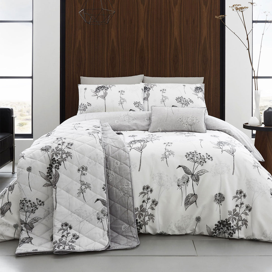 Grey Quilt Cover Set Super King