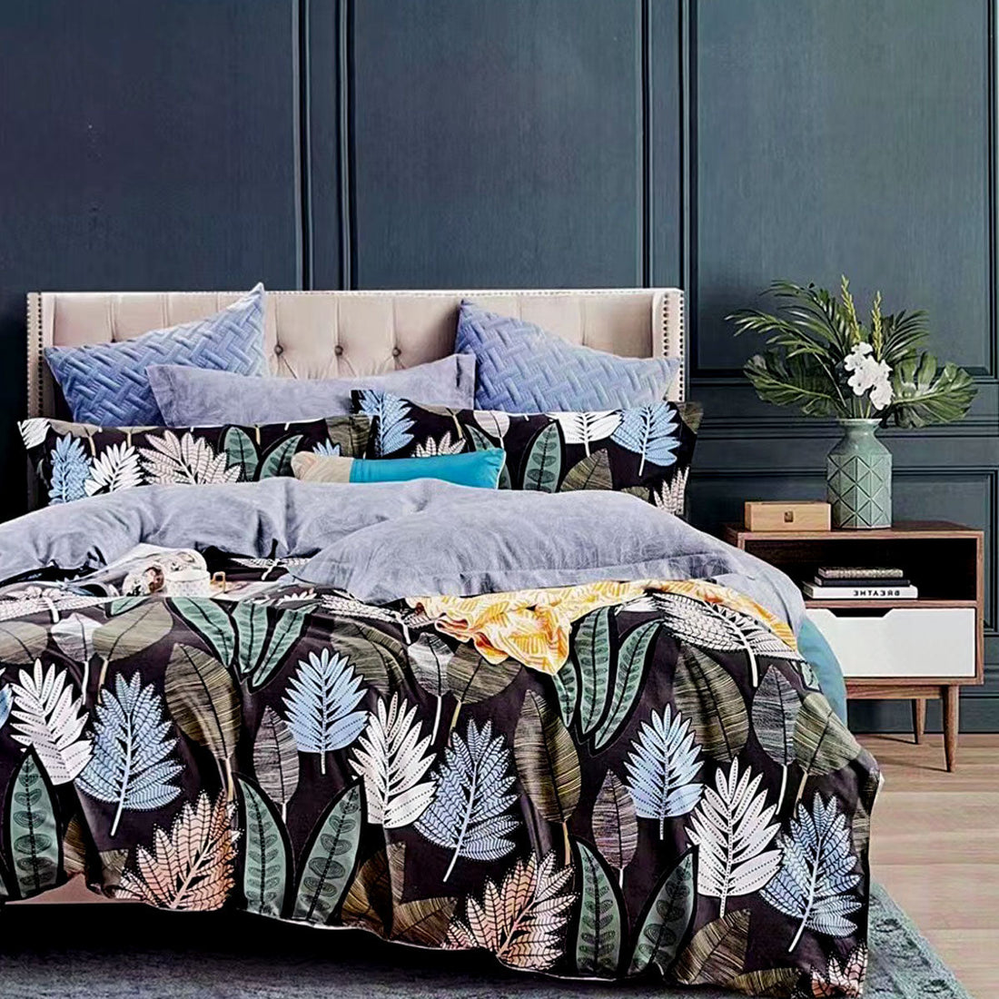 100% Cotton Reversible Quilt Cover Set Queen